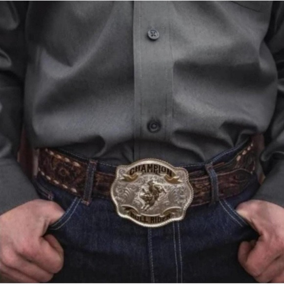 Montana Silversmiths Fine Silver All Around‎ Cowboy Buckle - Retail $150 - NEW - Picture 5 of 9